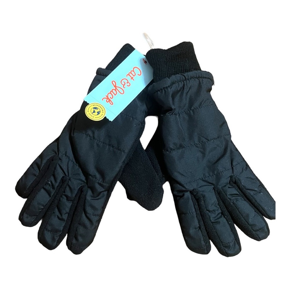 Cat & Jack Black Boys Gloves 8 - 16